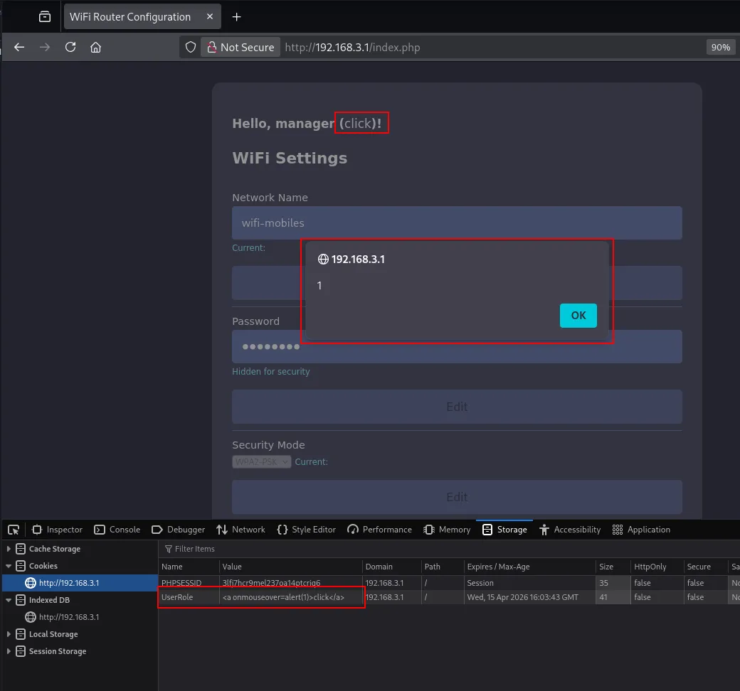 Arbitrary role value reflected in interface