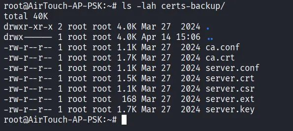 Contents of certs-backup directory
