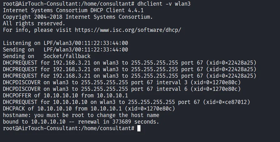 DHCP success on AirTouch-Office