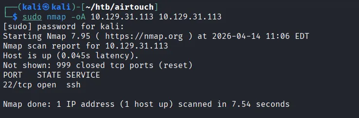 Initial TCP scan results