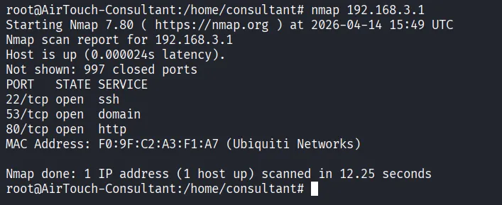 Nmap scan of PSK router