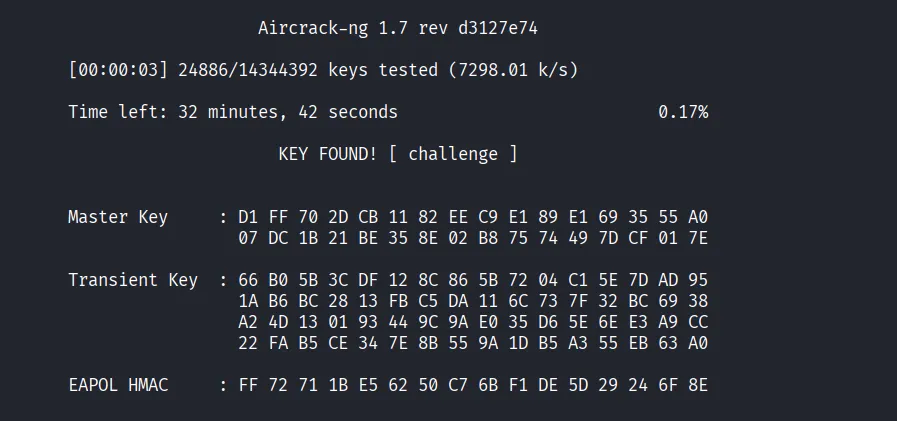 Recovered PSK password