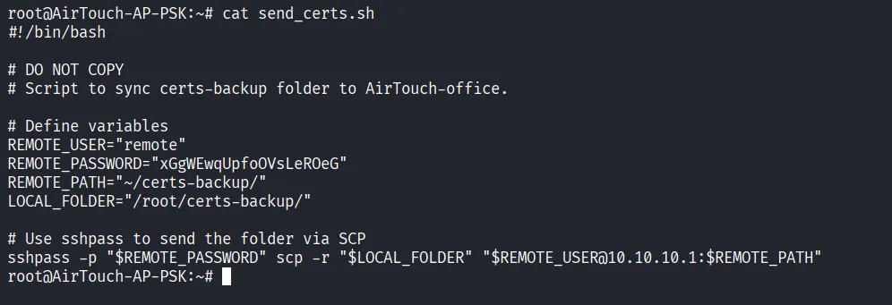 send_certs.sh in root directory